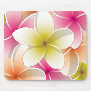 Bright Frangipani/ Plumeria flowers Mousepad