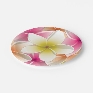 Bright Frangipani/ Plumeria flowers Pappteller