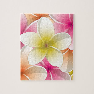 Bright Frangipani/ Plumeria flowers Puzzle