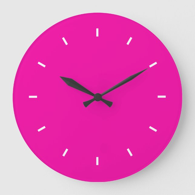 Bright Fuchsia Nachhaltigkeit Complementary Color Große Wanduhr (Vorderseite)