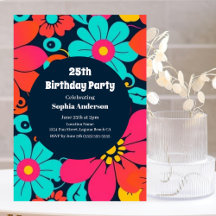 Bright Funky Blume-Retro-Dopamin-Stil