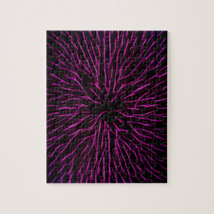 Bright Funky Hot Pink Firecracker Abstrakt Puzzle