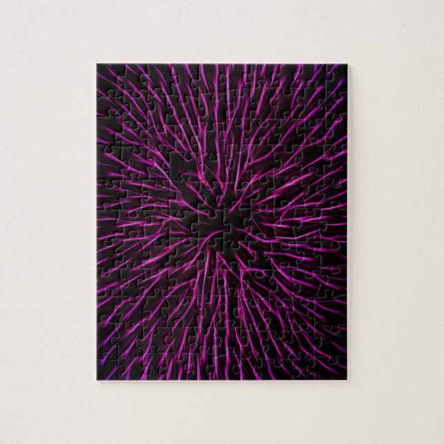 Bright Funky Hot Pink Firecracker Abstrakt Puzzle (Vertikal)