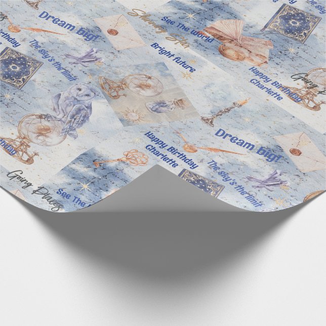 Bright Future Mystical Birthday Tee Name Geschenkpapier (Ecke)