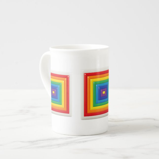 Bright Geometric Pop Art Prozellantasse (Vorderseite Links)