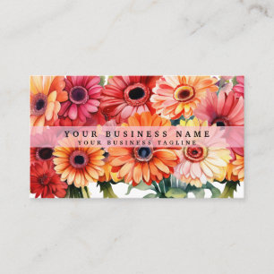 Bright Gerbera Daisies Blume Business Cards Visitenkarte