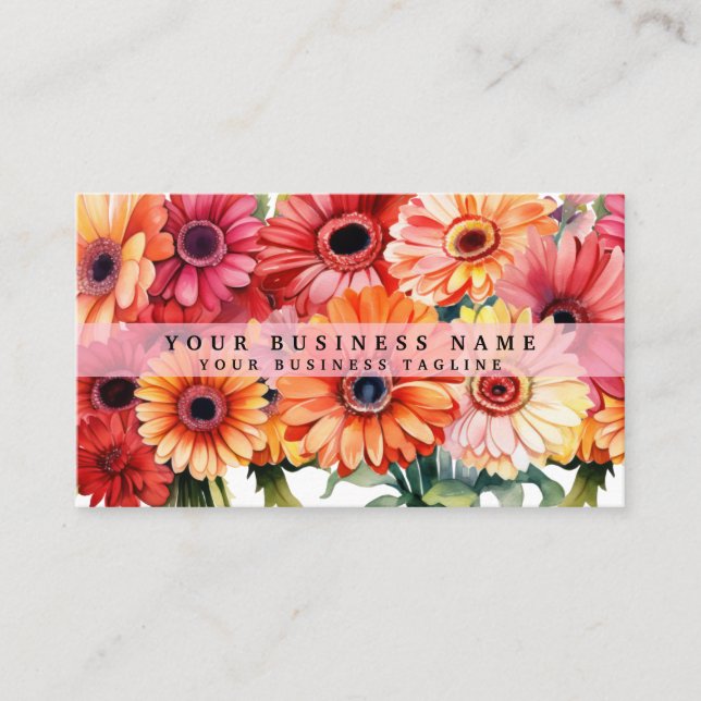 Bright Gerbera Daisies Blume Business Cards Visitenkarte (Vorderseite)