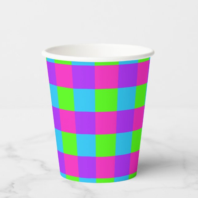 Bright Gingham Party Cups - Stil 1 Pappbecher (Vorderseite)