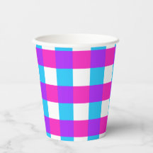 Bright Gingham Party Cups - Stil 3