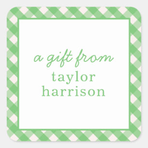 Bright Gingham Personalisiert Gift Stickers