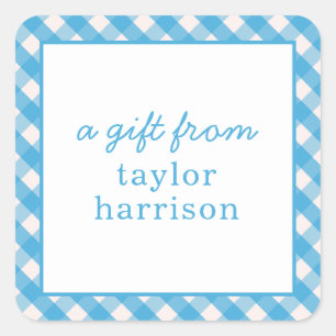 Bright Gingham Personalisiert Gift Stickers