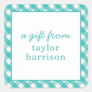 Bright Gingham Personalisiert Gift Stickers