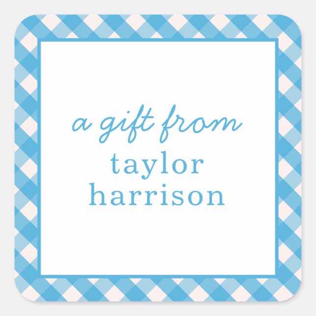 Bright Gingham Personalisiert Gift Stickers (Vorderseite)