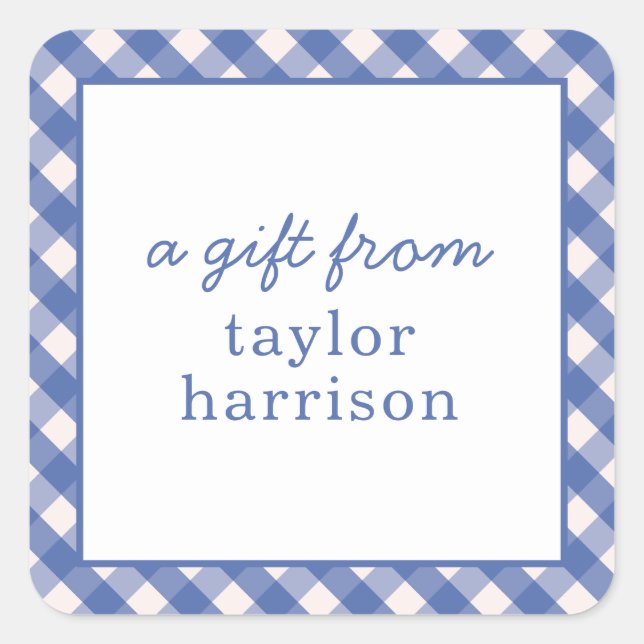 Bright Gingham Personalisiert Gift Stickers (Vorderseite)