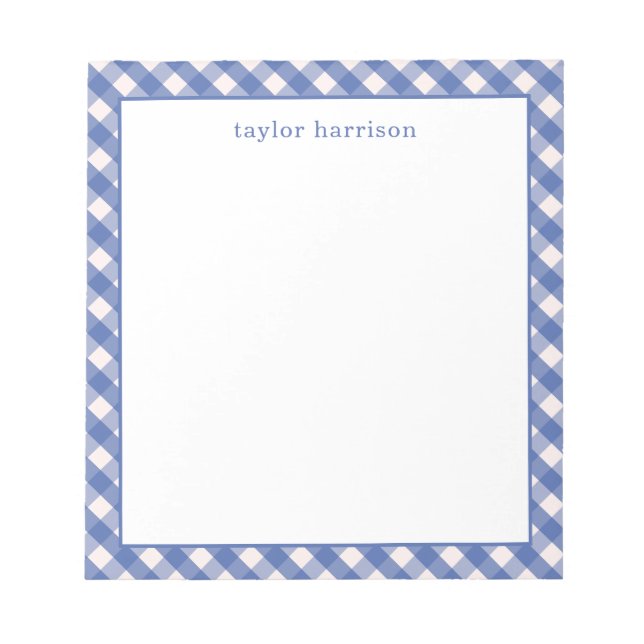 Bright Gingham Personalisiert Notizblock (Vorderseite)