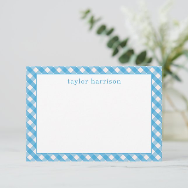 Bright Gingham Personalisierte Mitteilungskarten (Stehend Vorderseite)