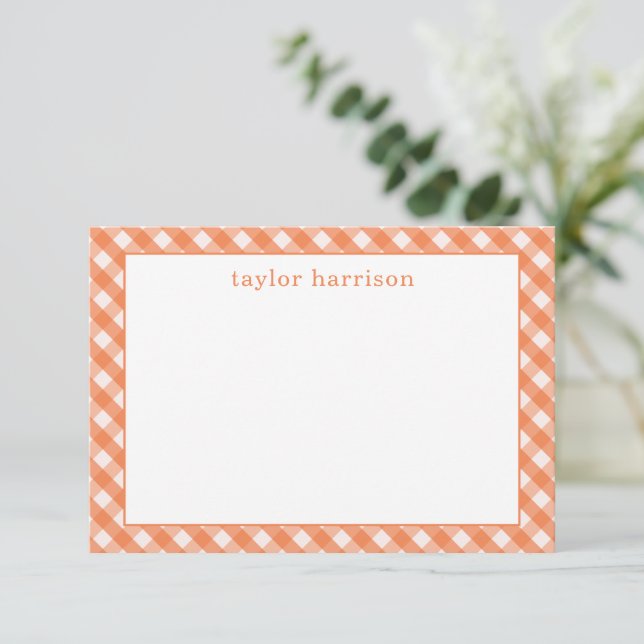 Bright Gingham Personalisierte Mitteilungskarten (Stehend Vorderseite)