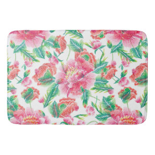 Bright Girl Pink Blume Muster Badematte