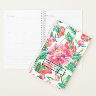 Bright Girl Pink Blume Muster Planer