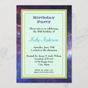 Bright Glowing Galaxy in Outer Space Einladung