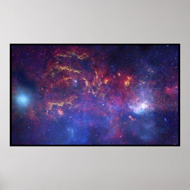Bright Glowing Galaxy in Outer Space Poster (Vorne)