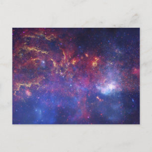 Bright Glowing Galaxy in Outer Space Postkarte