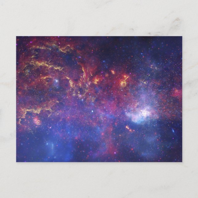 Bright Glowing Galaxy in Outer Space Postkarte (Vorderseite)