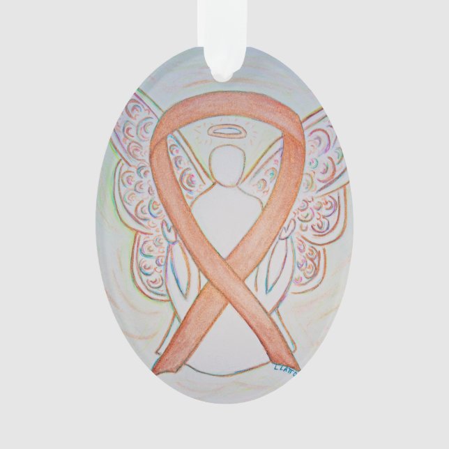 Bright Gold Awareness Ribbon Engel Ornament (Vorderseite)