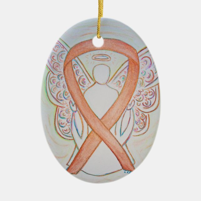 Bright Gold Awareness Ribbon Engel Ornament (Vorne)