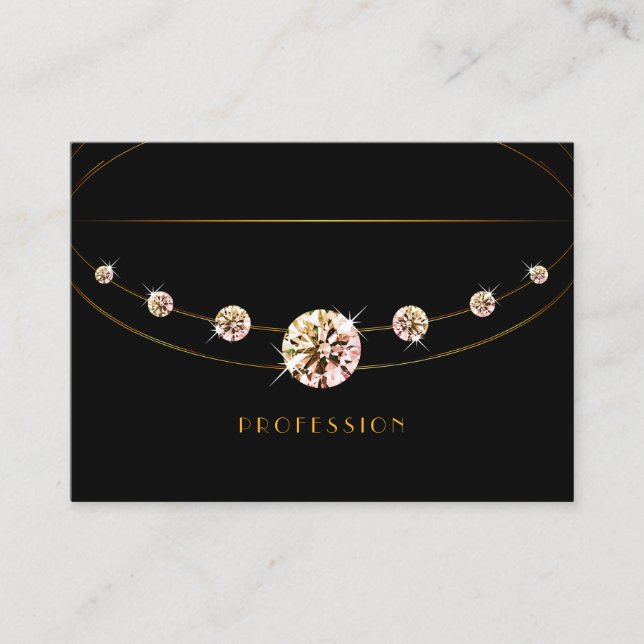 Bright Gold Effekt Schwarz mit glattem Diamant Visitenkarte (Vorderseite)