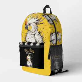 Bright Grace | Cockatiel Watercolor Art Bedruckter Rucksack