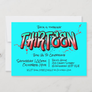 Bright Graffiti Dreizehn Einladung