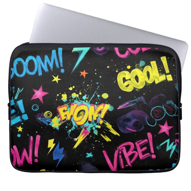 Bright Graffiti von Natasha Us Laptopschutzhülle (Vorderseite)