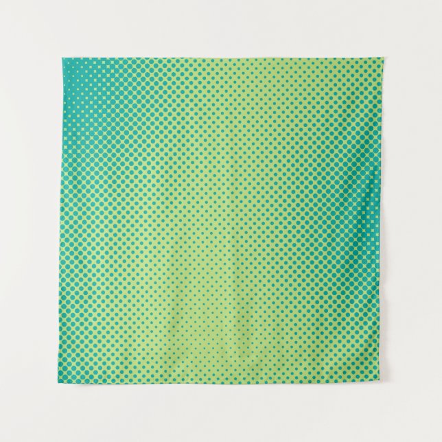 Bright green and turquoise pop art retro backgroun wandteppich (Vorderseite)
