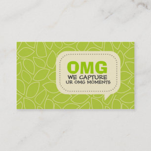 Bright Green Blätter Muster Business Card Visitenkarte