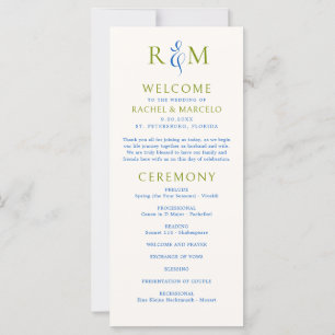 Bright Green Blue Simple Monogram Programm