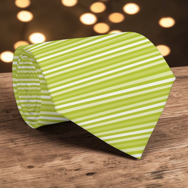 Bright Green Color Stripes Necktie Krawatte (Von Creator hochgeladen)