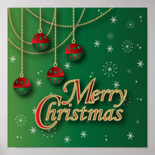 Bright Green frohe Weihnachten Poster