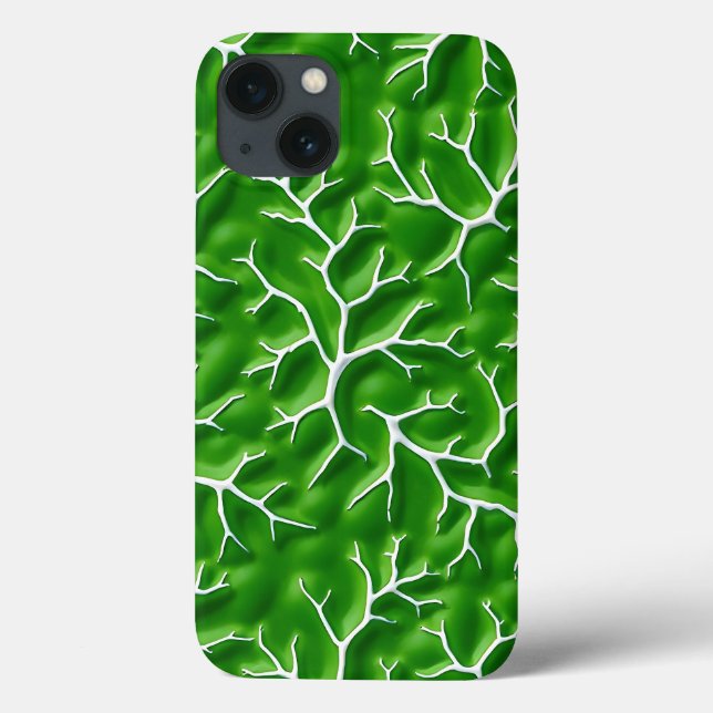 Bright Green iPhone Case with Vein Pattern (Rückseite)