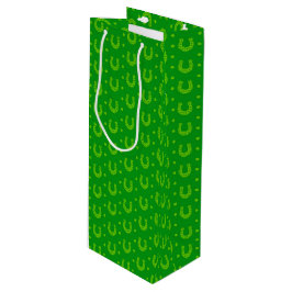 BRIGHT GREEN IRISH CELTIC HORSESHOS GESCHENKTÜTE FÜR WEINFLASCHEN