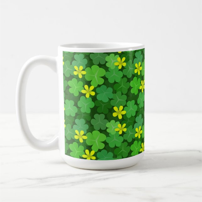Bright Green Shamrock Coffee Mug Kaffeetasse (Links)