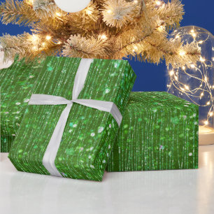 Bright Green Sparkle Glittery Geschenkpapier