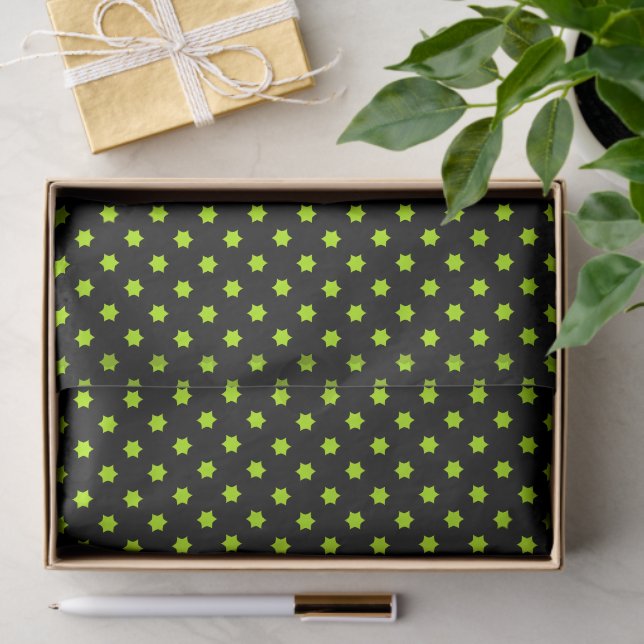 Bright Green Star Pattern Seidenpapier (Geschenk)