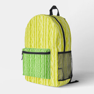 BRIGHT GREEN & YELLOW STRICK TEXTURE SEHEN AUS BEDRUCKTER RUCKSACK