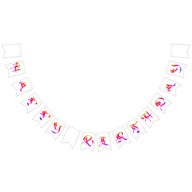 Bright Happy Birthday Calligraphy Wimpelkette (Alle)