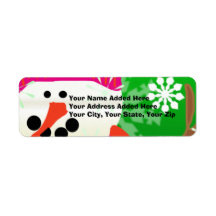 Bright Happy Snowman Rücksendeadressen-Aufklebers