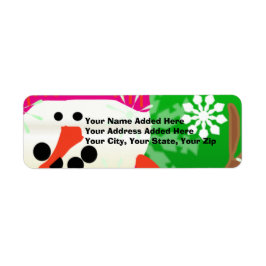 Bright Happy Snowman Rücksendeadressen-Aufklebers