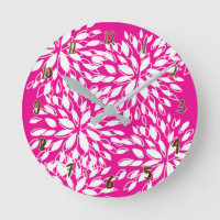 Bright Hot Pink Modern Floral Personalized