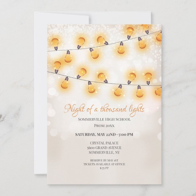 Bright Hung Lights Prom Einladung (Vorderseite)