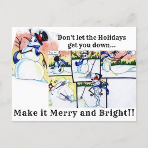 Bright Idea Snowman Postkarte